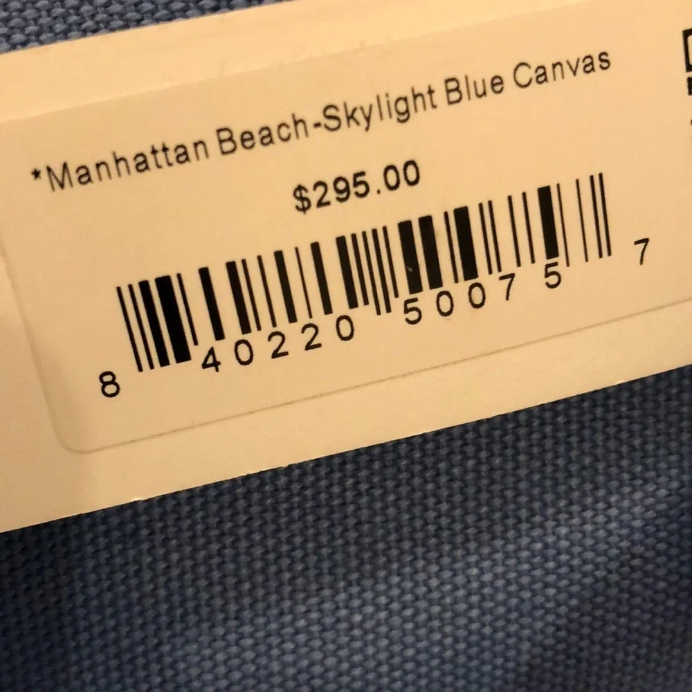 HAMMITT MANHATTAN BEACH TOTE in Skylight Blue Canvas & Leather NWT